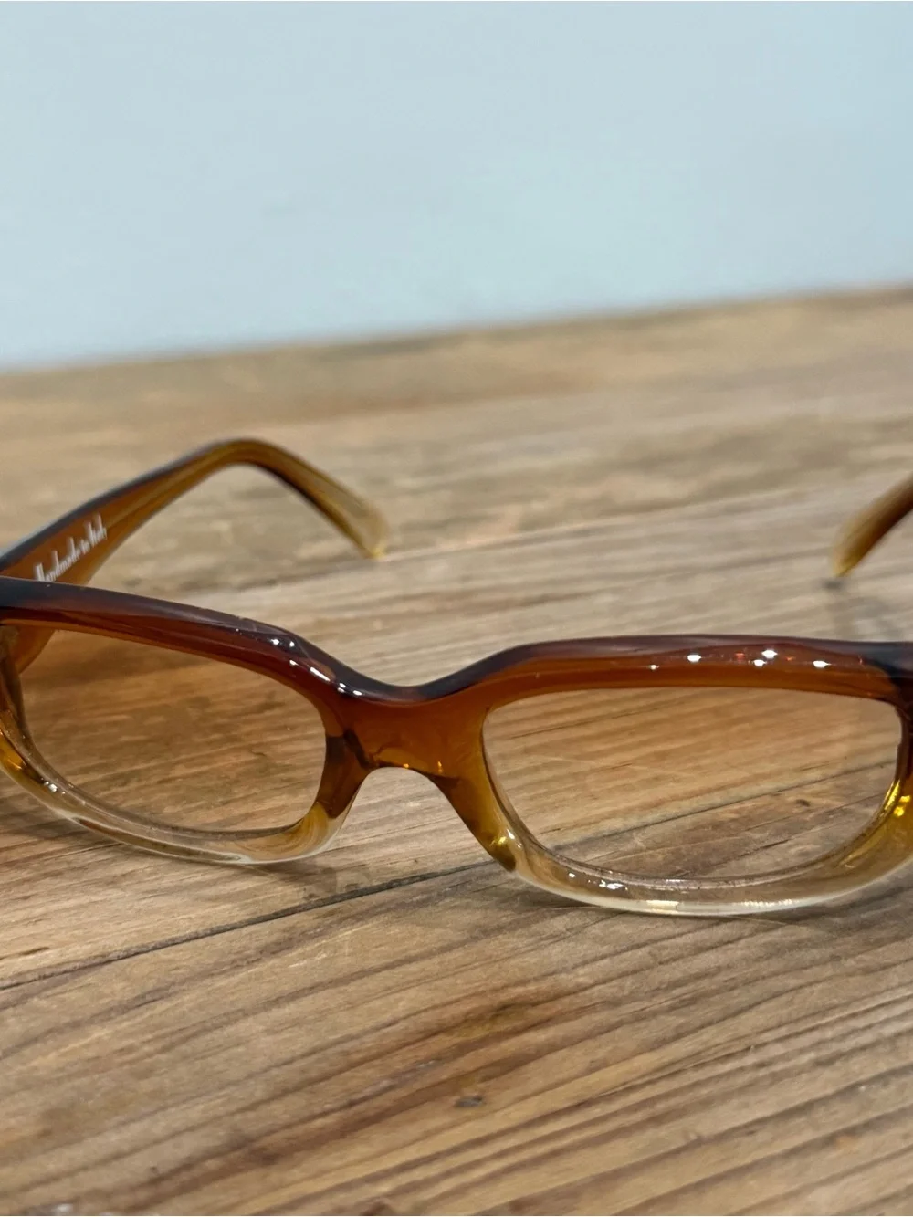 Nikita Brown Ombre Cat Eye Sunglasses Handmade in Italy Vintage Eyeglasses